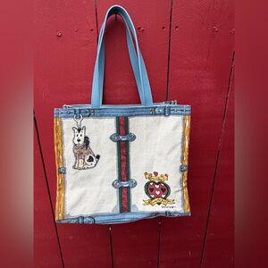 Brighton "In Love We Trust Scottie" canvas tote bag